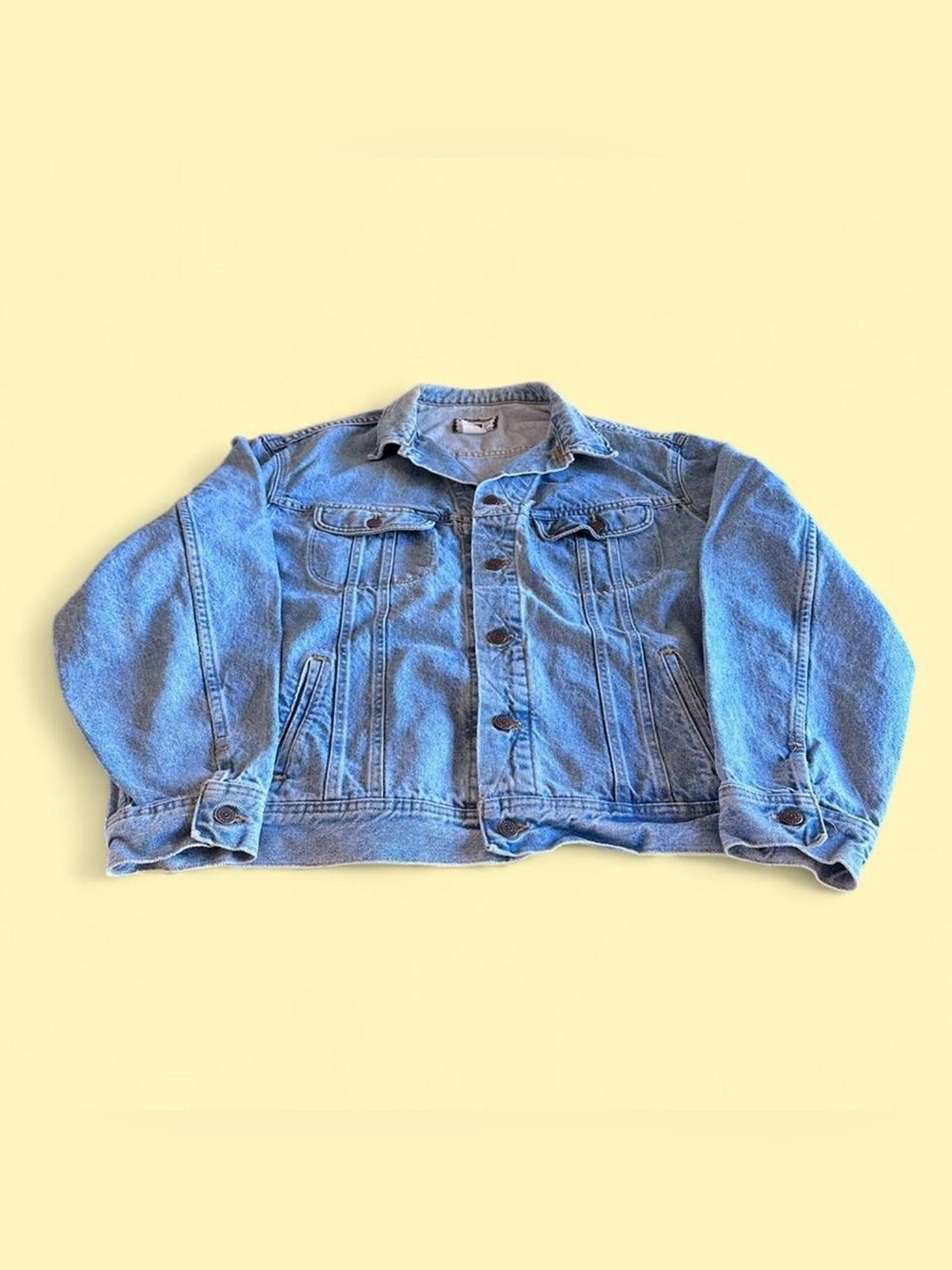 Vintage Lee Denim Jacket Blue Light Wash Trucker Men’s XL USA Style